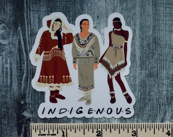 Indigenous Women Glossy Vinyl Sticker, 3 inch