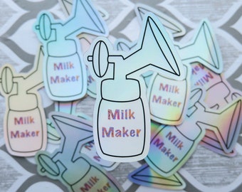 Sticker pour fabricant de lait holographique, sticker pour maman qui allaite