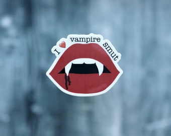 Autocollant I Heart Vampire Smut, autocollant de liseuse électronique, autocollant de vampire, autocollant de ver de livre, charbon de vampire, autocollant de tablette, autocollant de bouteille d'eau.