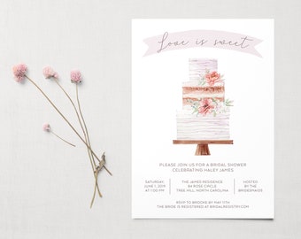 Love is Sweet Bridal Shower Invitation | Printable