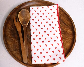 Mini Red Hearts - Cloth Napkins | Love, Table Decor, Sustainable Swaps, Home Decor