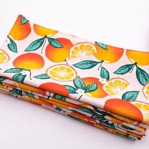 Oranges on Pink - Cloth Napkins | Reusable and Sustainable Products for a Low Waste Lifestyle