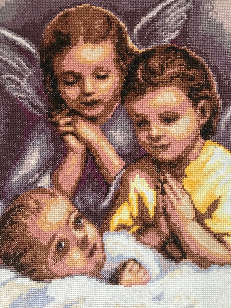 Holy Family/ finished cross stich / completed needlepoint/ | Etsy