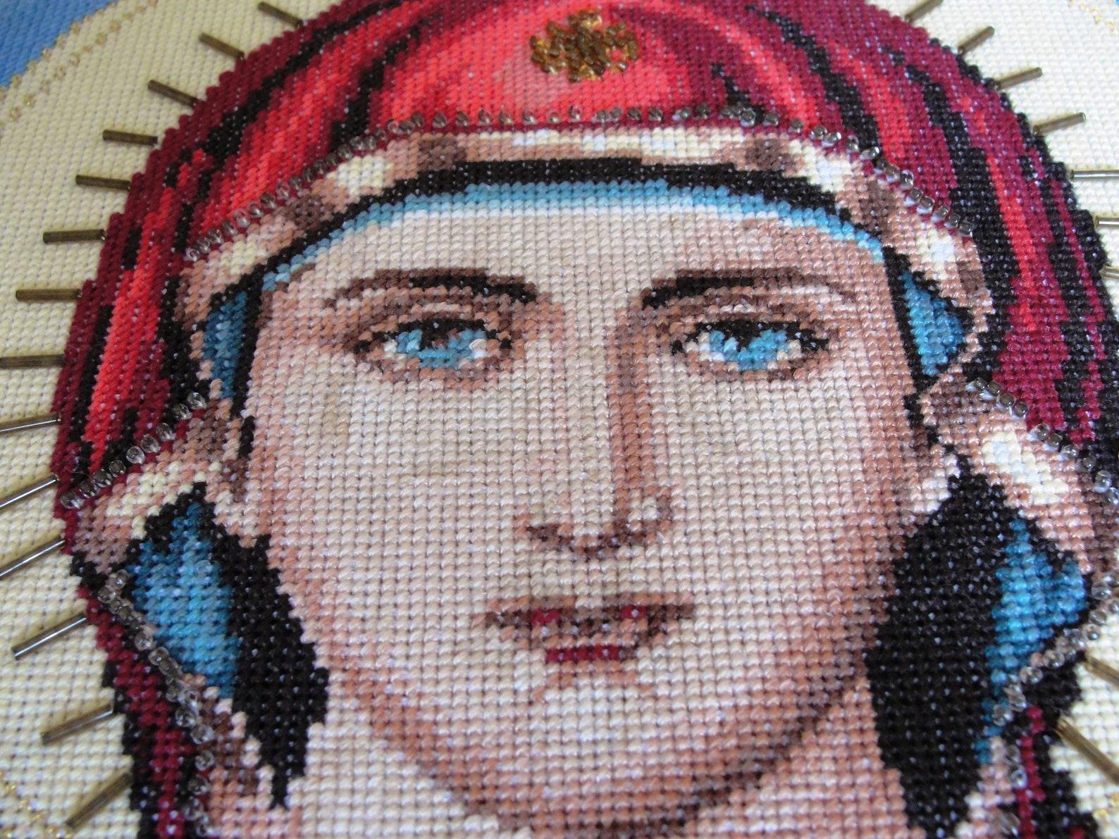 Greek Cross Stitch/ Completed Embroidery /greece Decor/ Holy Etsy