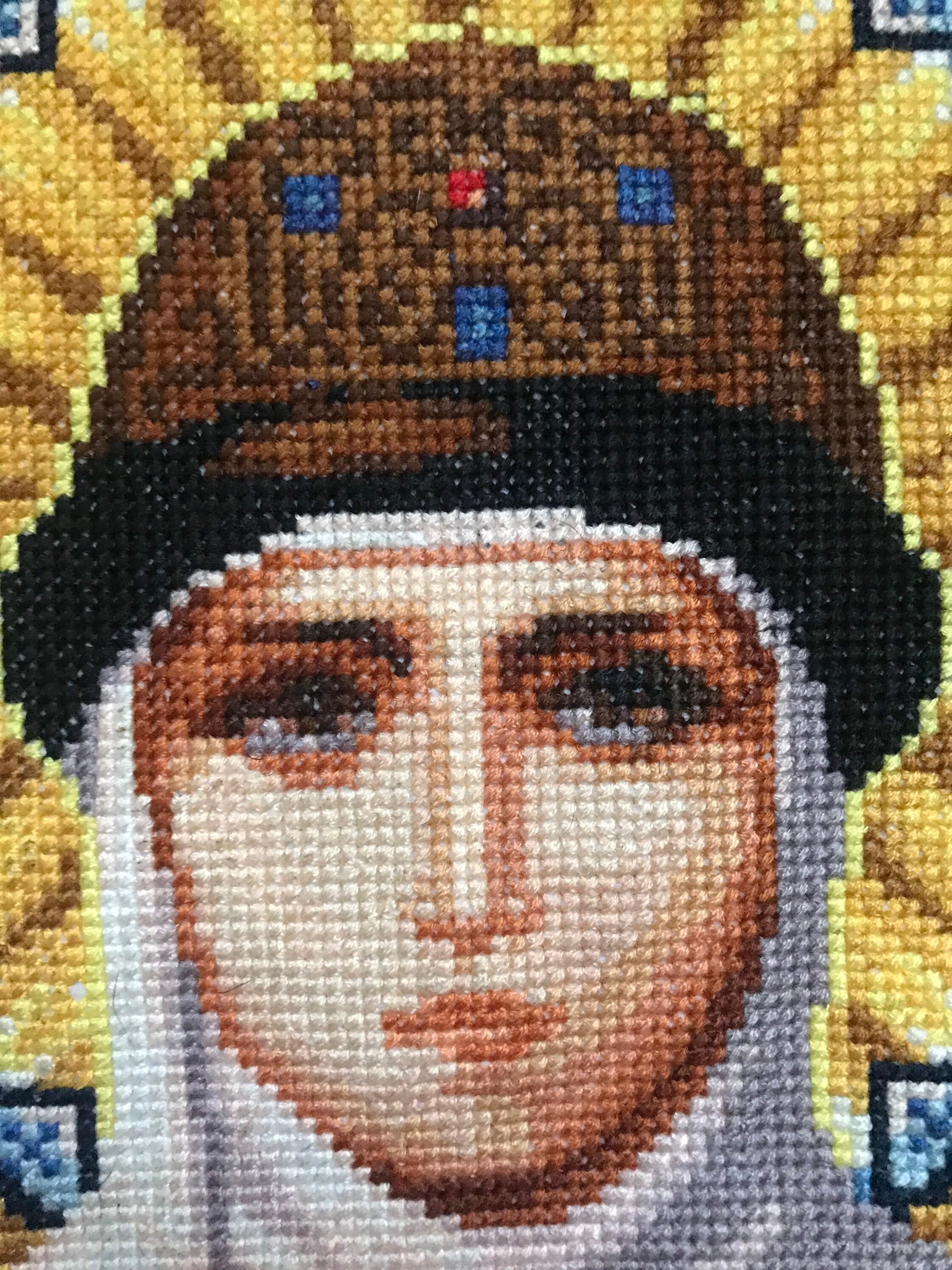 Religious Wall Tapestry, Cross Stitch Completed, Kievan Rus, Embroidery