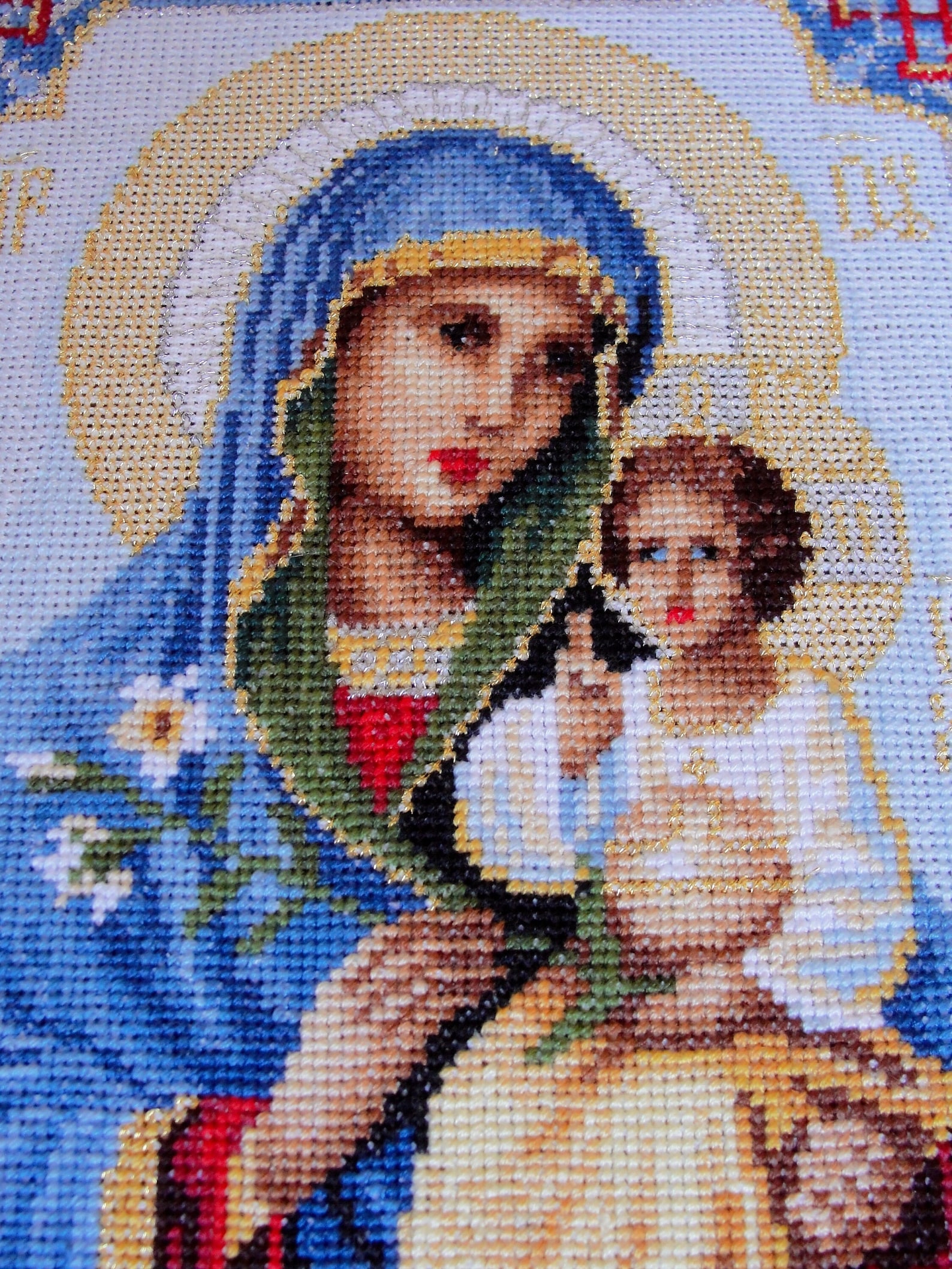 Blessed Mary Cross Stitch Virgin Mary Framed Needlepoint Etsy Australia