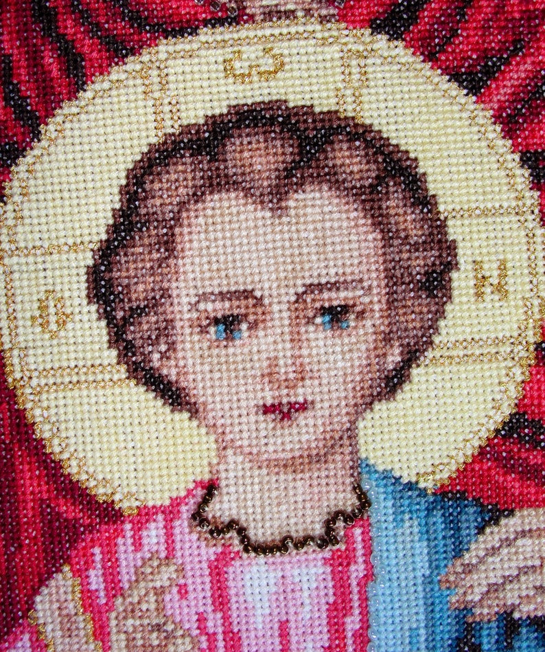 Greek cross stitch/ Completed embroidery /Greece decor/ Holy Etsy