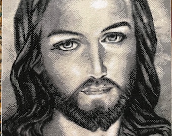 finito dipinto religioso punto croce Gesù Cristo Salvatore Signore Dio Finito Completato Punto Croce quadro ricamato regalo presente