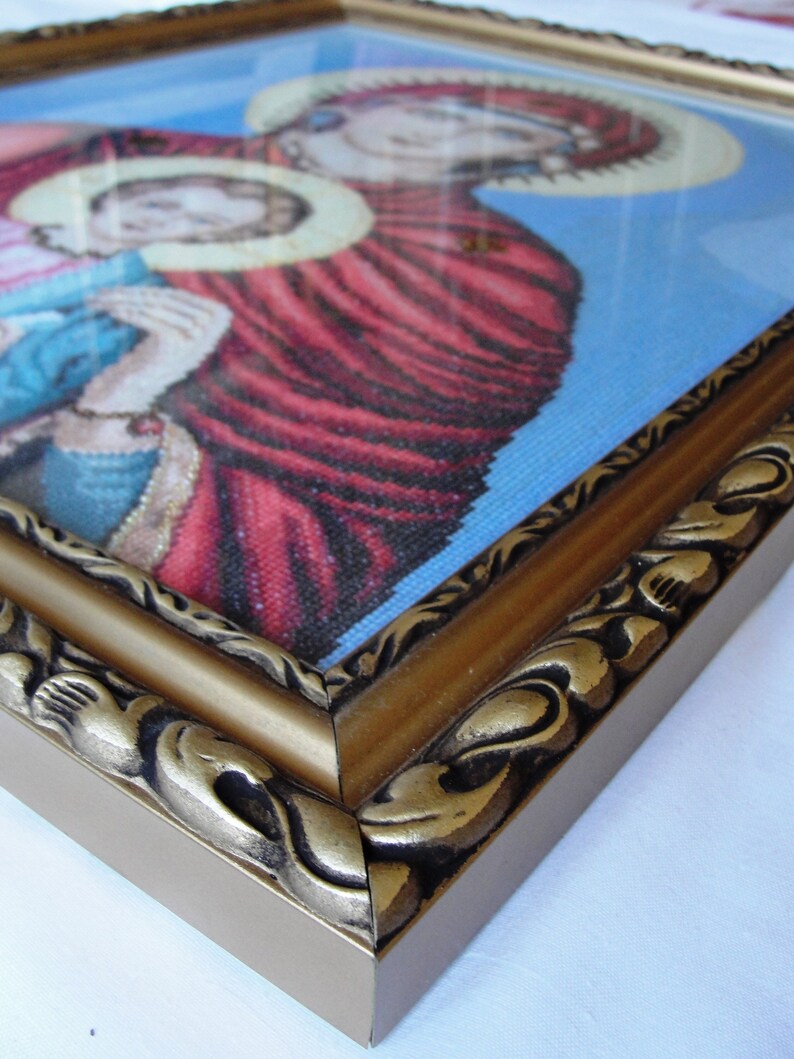 Greek cross stitch/ Completed embroidery /Greece decor/ Holy Etsy