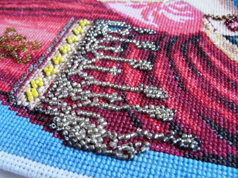 Greek cross stitch/ Completed embroidery /Greece decor/ Holy Etsy