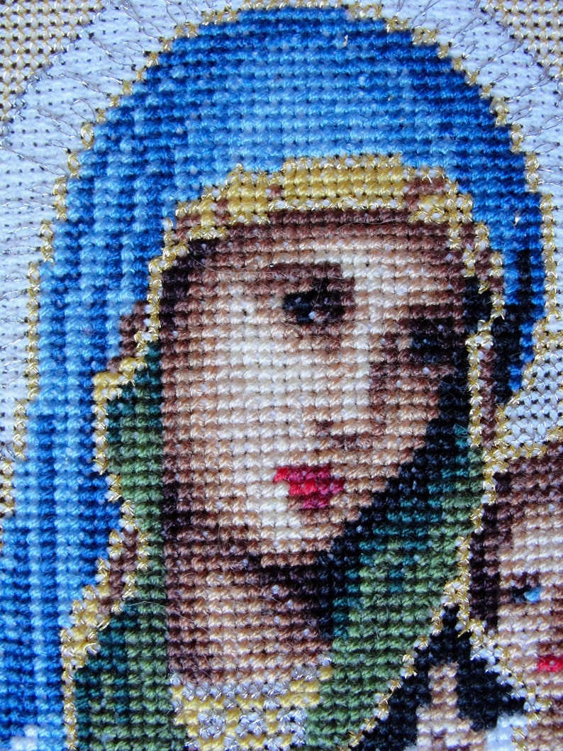 Blessed Mary Cross Stitch Virgin Mary Framed Needlepoint Etsy
