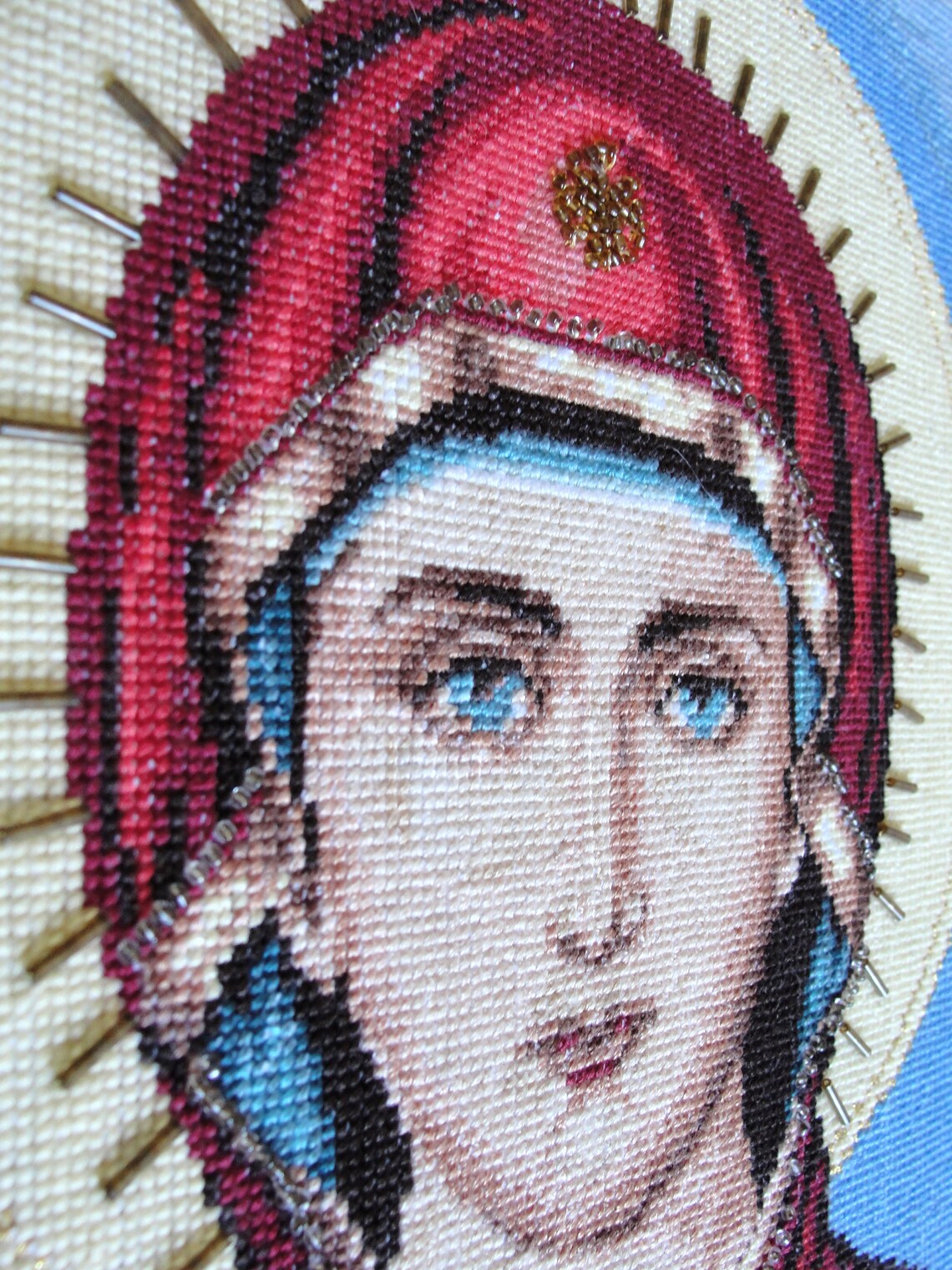 Greek Cross Stitch/ Completed Embroidery /greece Decor/ Holy Etsy