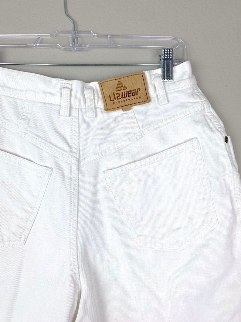 White Mom Jean Shorts From The 90s High Waisted White Denim Shorts SmallMedium Stranger Things Costume