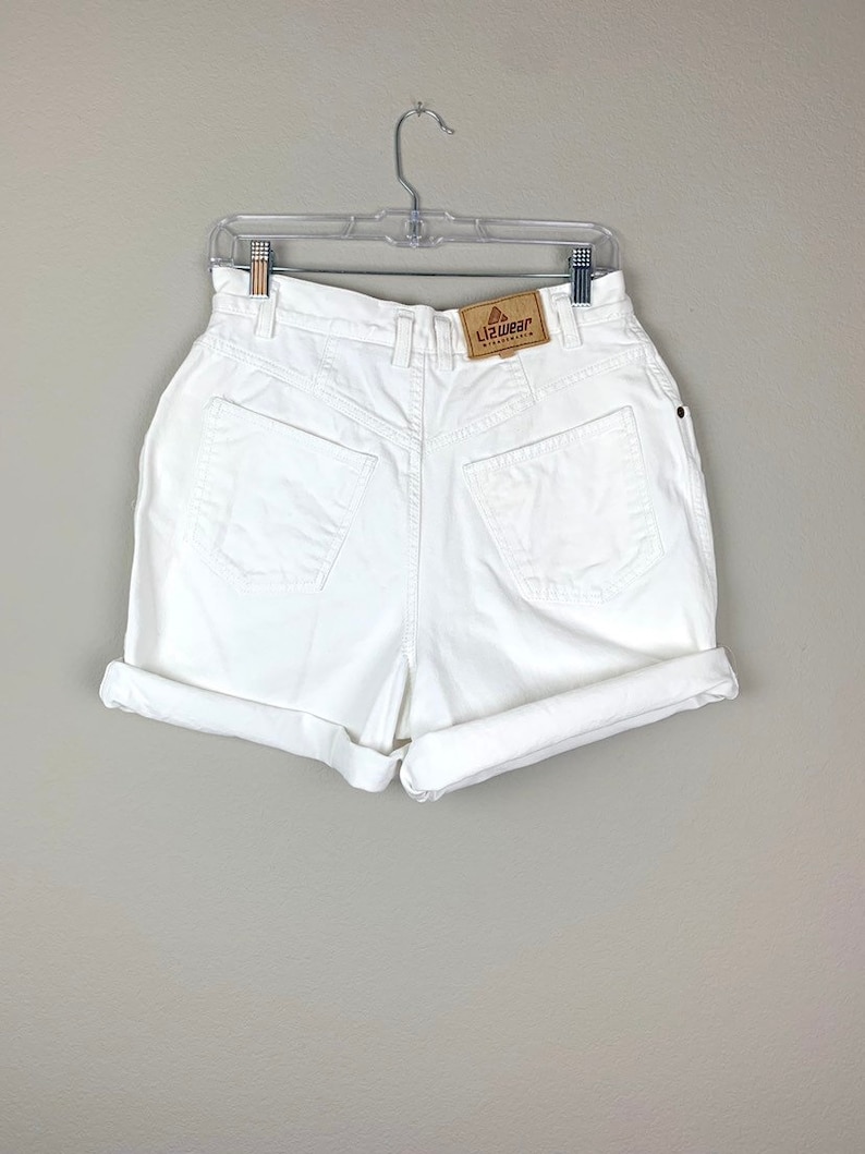 White Mom Jean Shorts From The 90s High Waisted White Denim Shorts SmallMedium Stranger Things Costume