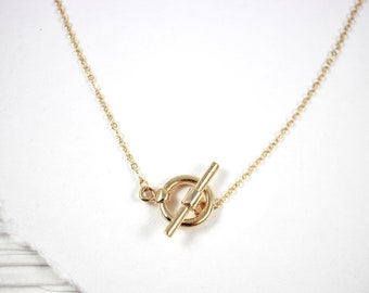 Toggle Clasp Necklace ∙ Gold Silver Necklace ∙ Chain Necklace ∙ Toggle Clasp ∙ Gift for her