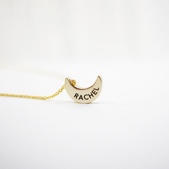 Personalized Moon Necklace, Name Necklace, Valentines day gift, Moon  Necklace, Initial Necklace, Custom Necklace, Bridesmaid Gift for Her