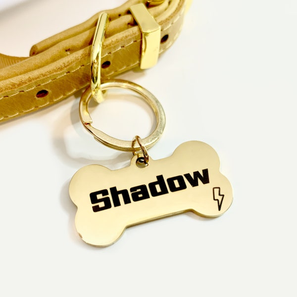 Personalized Dog Tag • Dog ID Tag • Bone shape Dog Tag • Pet ID Tag • Gift for Pet • Dog Name Tag • Pet Supplies • Engraved Puppy ID Tag