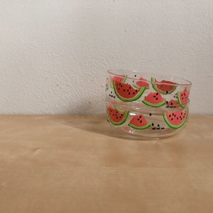 Vintage Watermelon and Ant Picnic Bowls-set of 2
