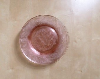 Vintage Pink Glass MacBeth Evans Plates-Set of 5