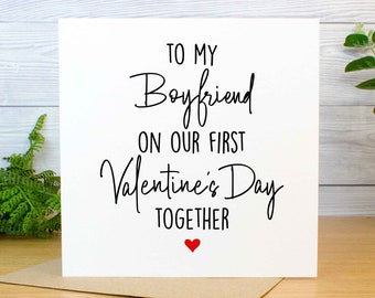 First Valentines Day Boyfriend Valentines Day Card | First Valentine's Day Together 2023 | Sweet Valentine's Card