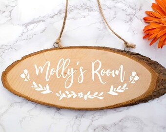 Bedroom Door Sign Wooden Name Sign Home Decor Hanging Bedroom Door With Personalised