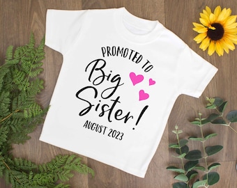 Personalized Big Sister T-Shirt: Pregnancy Announcement