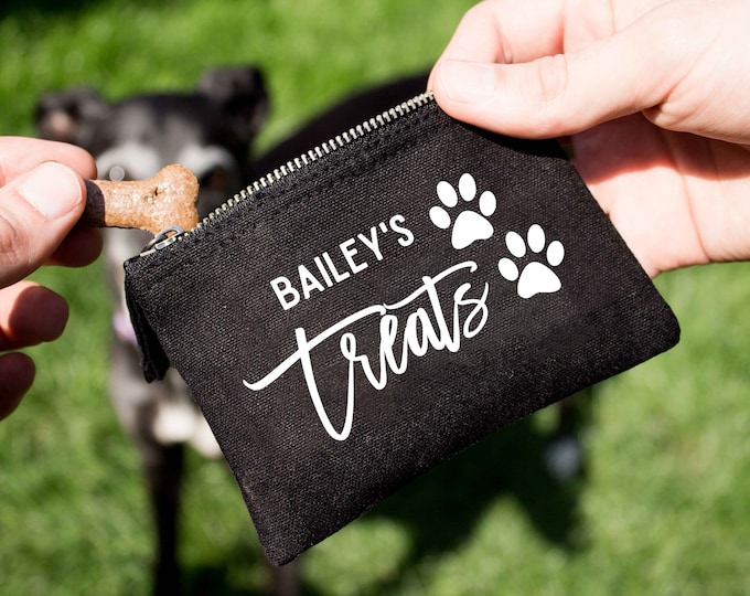 Personalized Dog Treat Pouch: Cotton Canvas Pet Gift