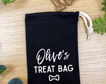Personalized Dog Treat Bag: Handmade Cotton Pet Pouch