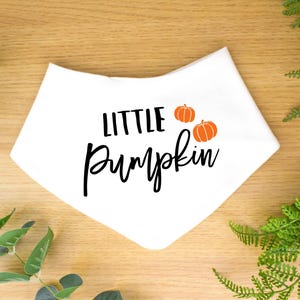 Little Pumpkin Bandana Bib Baby Dribble Bib | First Halloween Baby Outfit | Baby Halloween Costume | Cute Baby Bib New Baby Gift