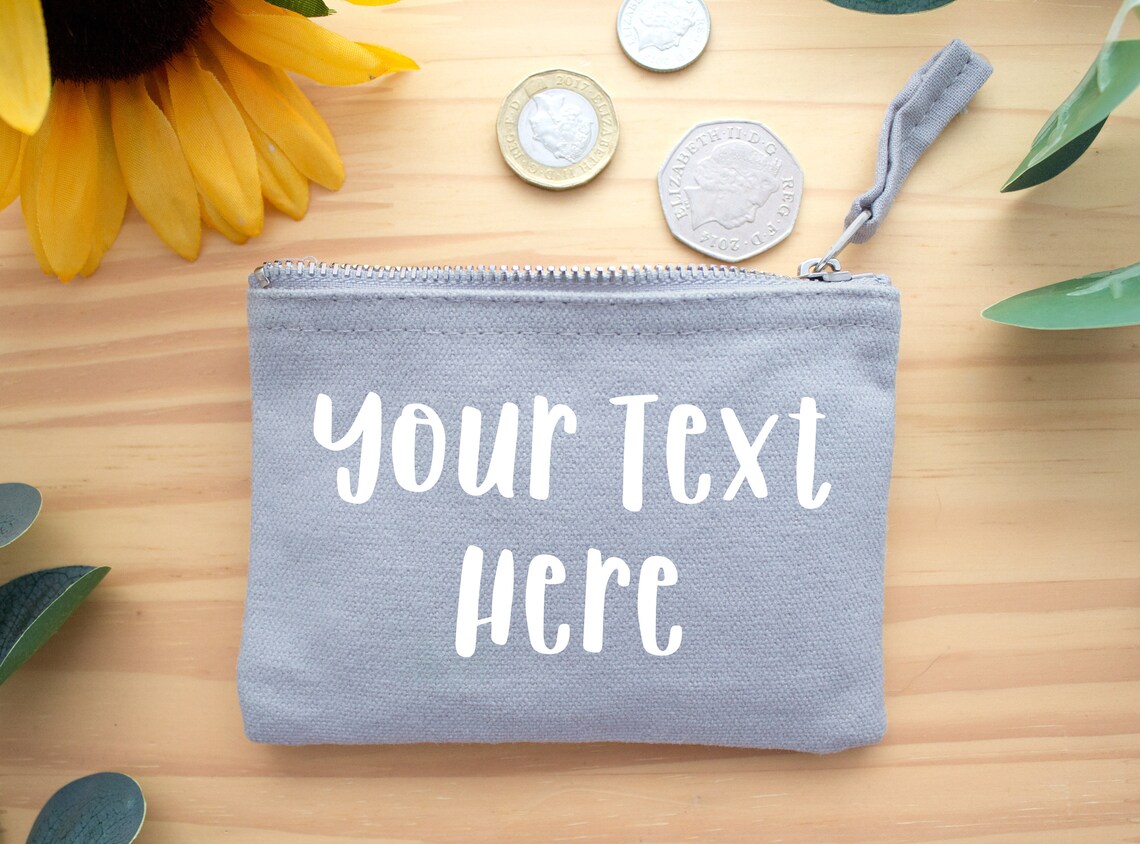 Personalized Gifts Custom Coin Purse with Personalised Text Etsy