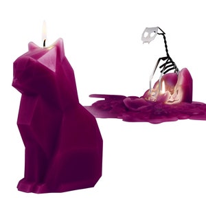 PyroPet Kisa Burgundy - Cat Candle