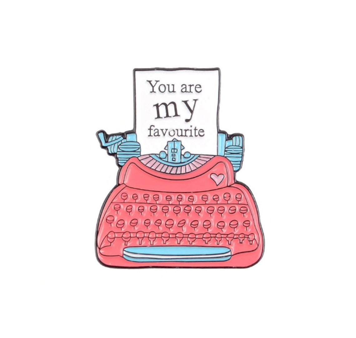Typewriter Metal Enamel Pin Etsy