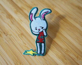 HENBUHAO Bunny Patch,Embroidered Patches,Embroidered Bunny Patch,Jacket Patch, Patch,Animal Patches,Iron on Patch, patch for jean,Cool patch