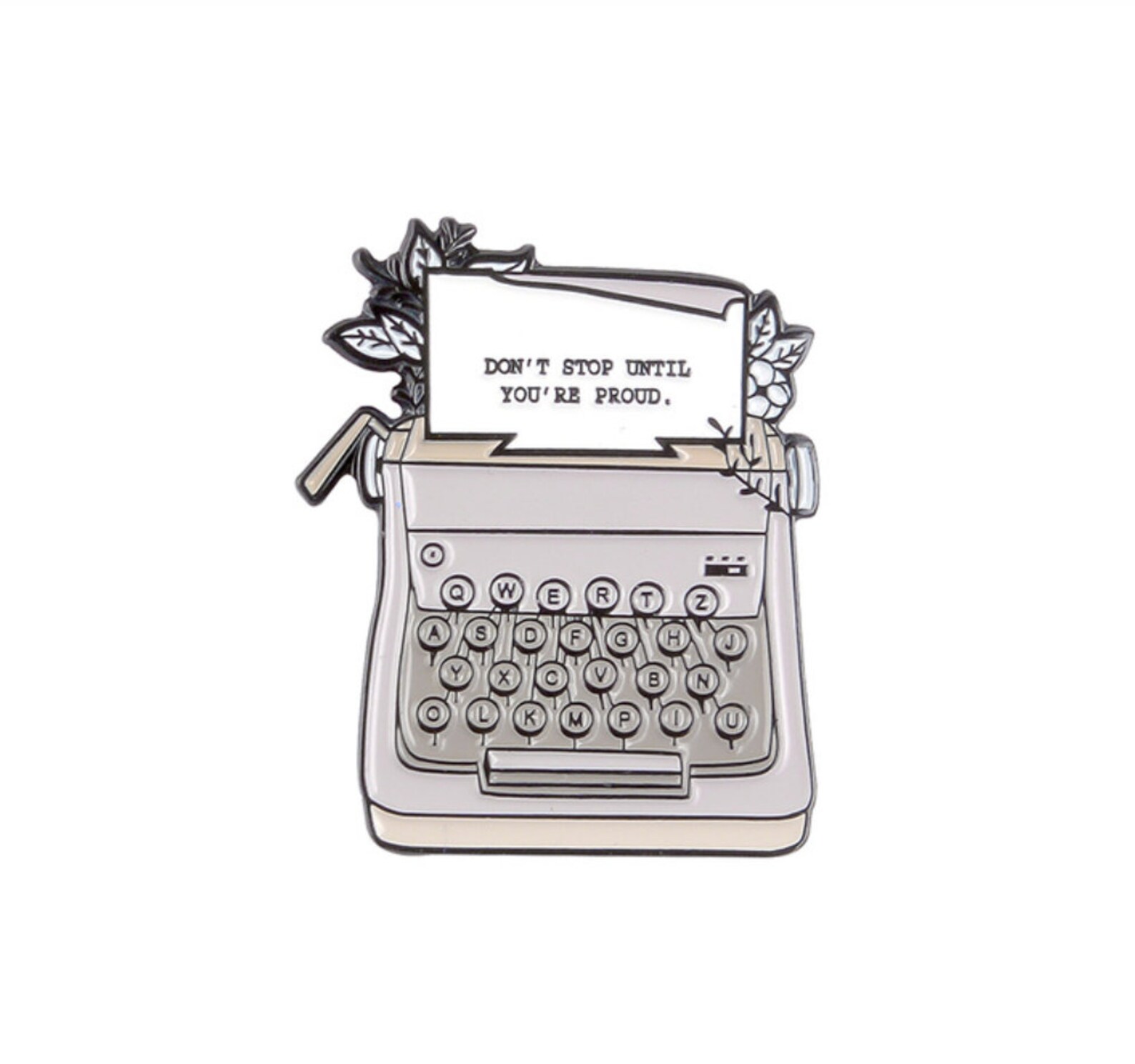 Typewriter Metal Enamel Pin Etsy