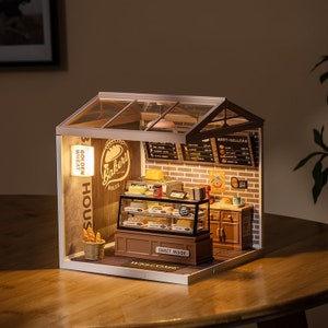 Super Schöpfer Goldene Weizen Bakery Plastik DIY Miniatur Haus Kit DW005