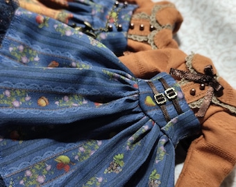 Forest lolita dress for Pullip, Blythe and Dal doll Blue