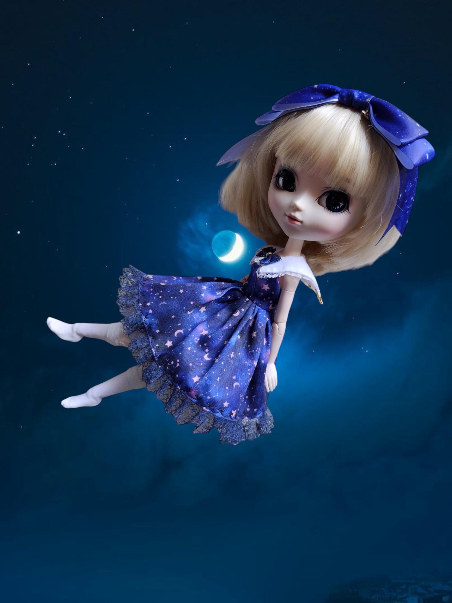 Starry sky lolita dress for Pullip, Blythe and Dal doll