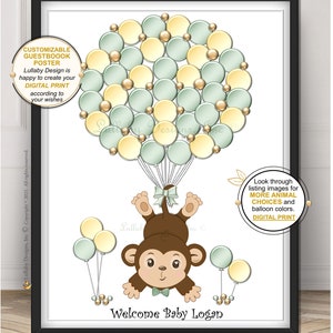 Monkey Baby Shower Baby Shower Monkey Baby Shower Monkey Guestbook Baby ...