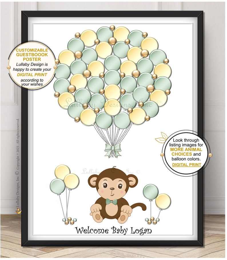 Monkey Baby Shower Baby Shower Monkey Baby Shower Monkey Guestbook Baby ...