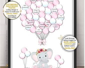 Elephant Baby Shower| Baby Shower| Nursery Decor| Elephant Guestbook| Elephant Nursery Art| Wall Art| Royal Baby Shower