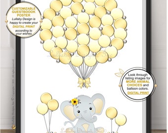 Elephant Baby Shower| Baby Shower| Nursery Decor| Elephant Guestbook| Elephant Nursery Art| Wall Art| Royal Baby Shower