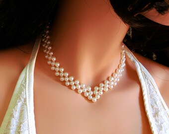 Bridesmaids. V Neck Necklace Bridal 
