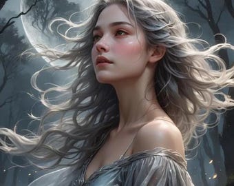 Beautiful Female Moonlight Sylph Guardian. Ethereal Energy Bonding. Spirit Companion. Conjuring Remote Binding