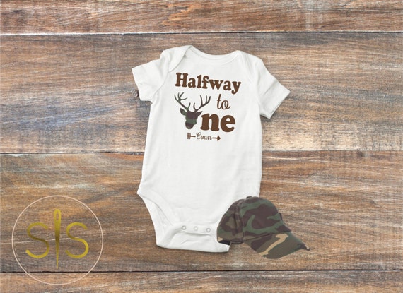 half birthday onesie boy