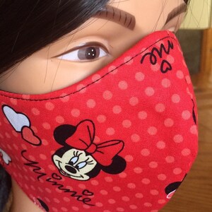 Minnie face mask Mickey adjustable reversible face mask triple layer face mask with nose wire. Minnie face mask Minnie mask fitted