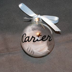 Custom Glass Feather ornament