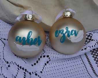 Custom Christmas Ornament: Personalized Handprint, Footprint, or Feather