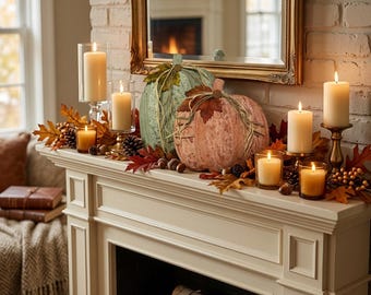 Rustic Textured Wood Pumpkin, Fall Thanksgiving Decor