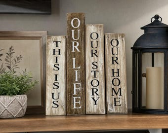 Primitive Wooden Book Stack Decor