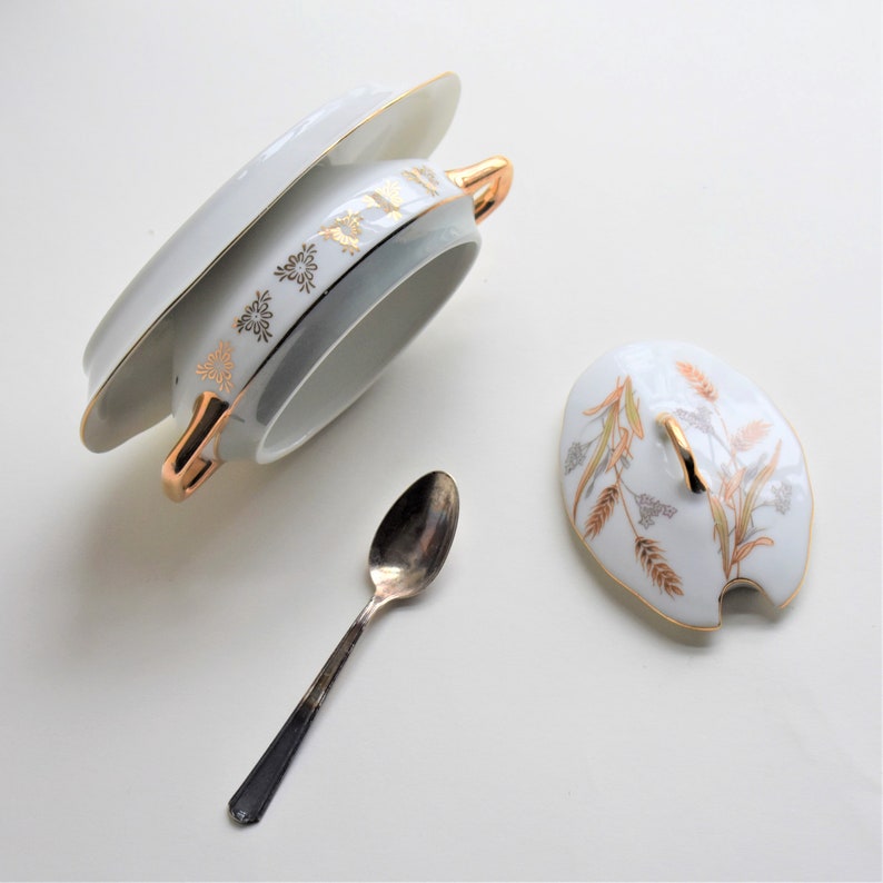 Salt Condiment Sugar Jelly Server w/ Spoon JAPAN Etsy